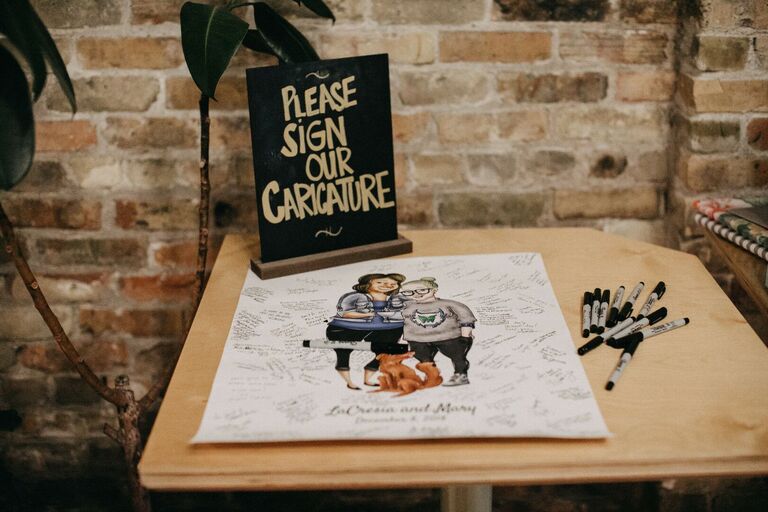 Caricature picture guest book