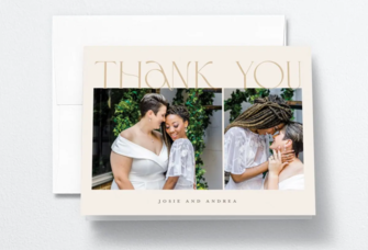 Pink Eclectic Adornment Wedding Thank You Cards
