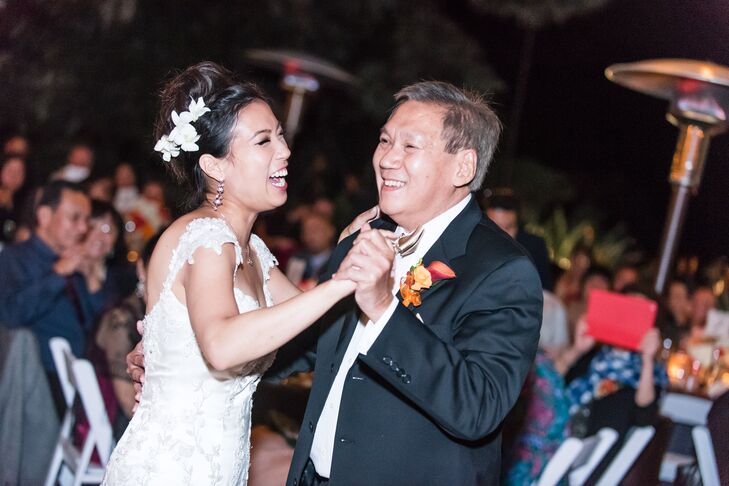 Bride Laughs with her Father during the Father-Daughter Dance