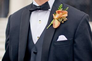 Orange Orchid Boutonniere