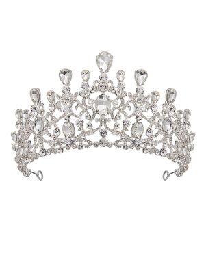 AW Bridal AW BRIDAL Bridal Crowns for Women Queen Crown for Wedding Tiara for Girls Princess Crown Rhinestone Quinceanera Crown Tiara for Women Brides (Silver) Silver Tiara