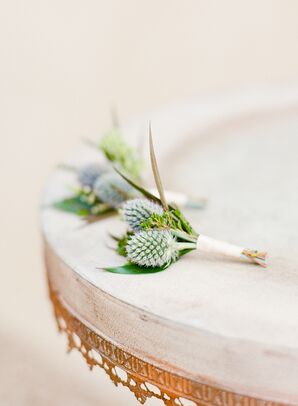 Blue Thistle Boutonniere