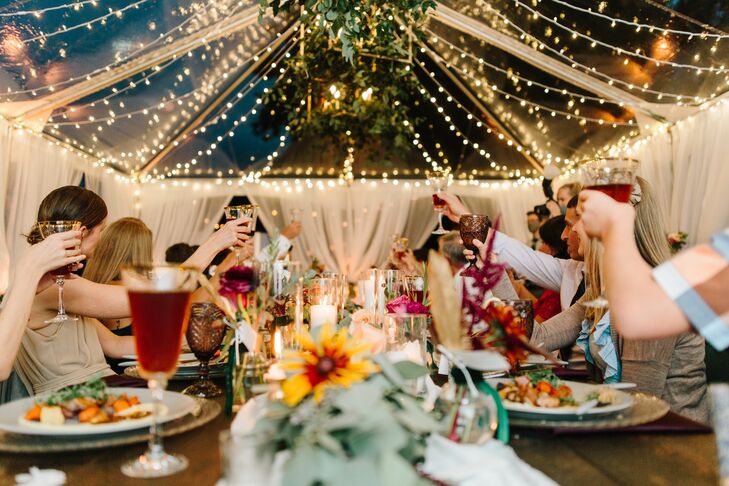 String Lights and Clear Tent at Minimony in Colorado