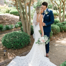 bride in KateyAnn wedding dress and groom