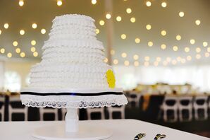 White Ruffle Wedding Cake