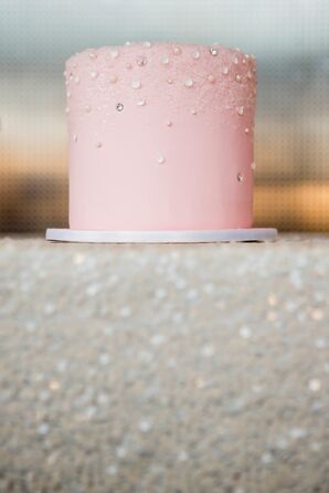 Pink Cake with White Pearls