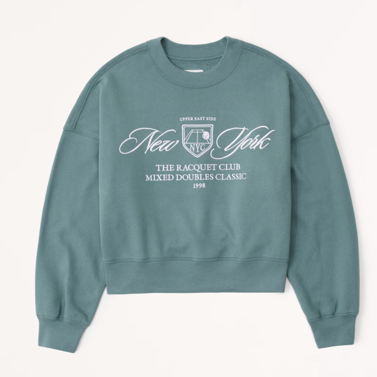 Green Vintage Tennis Sunday Crew