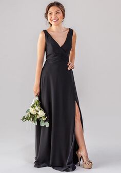 Kennedy Blue Pearl V-Neck and Plunge Bridesmaid Dress