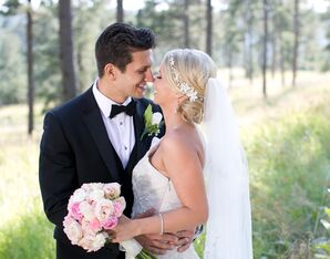 Bridal Bouquet With Pink and White Roses