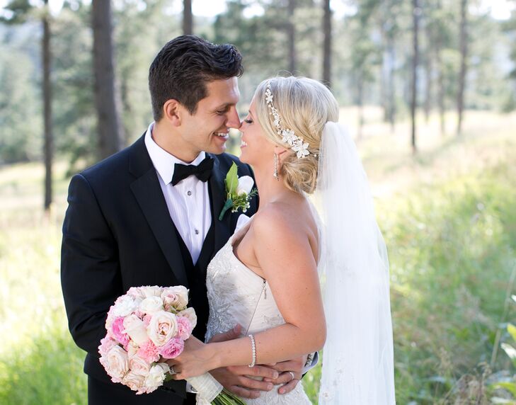 Bridal Bouquet With Pink and White Roses