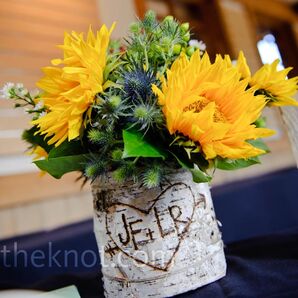 Yellow and Green Centerpieces