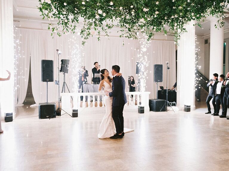 Dance floor with indoor fireworks