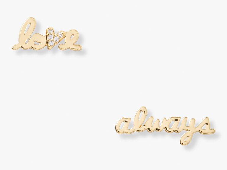 Kate Spade Love Always studs for jewelry bachelorette gift for the bride