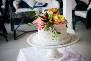 Red Velvet Cake with Fresh Flowers