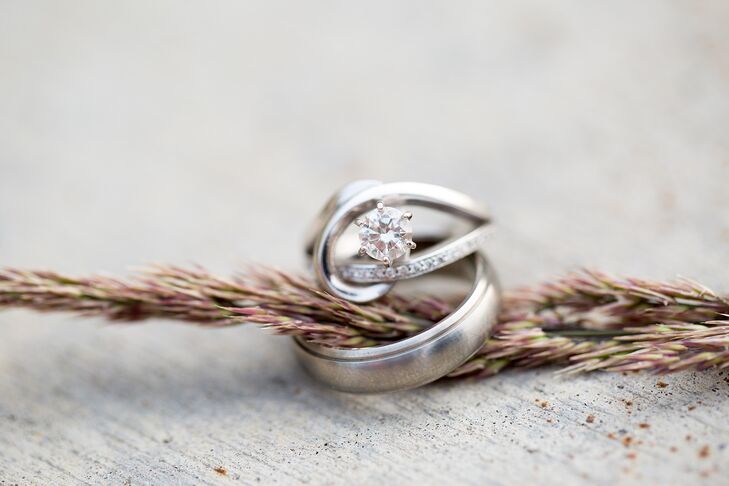 Ryan designed Katelyn's unusual looped, combination engagement and wedding ring at Exclusively Diamonds in Mankato, Minnesota.