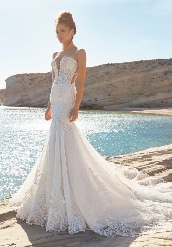 INES DI SANTO Spring 2021 - Santorini Trumpet Wedding Dress - 1