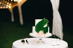 Simple, Elegant Wedding Cake with Greenery