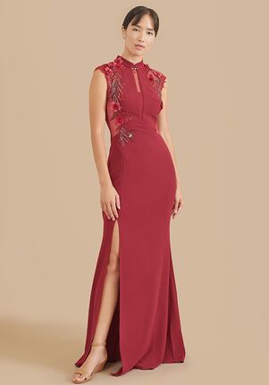 East Meets Dress Wine Red Marilyn Dress Qun Kwa & Qipao Wedding Dress