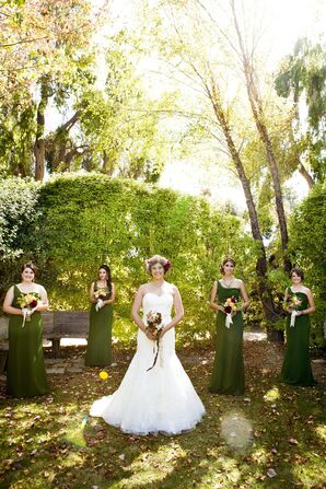 Green One-Shoulder Bridesmaid Dresses