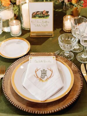 Rustic Place Setting With Monogrammed Napkins