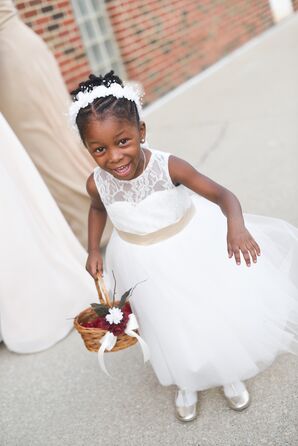Ivory Flower Girl Dress with Belt