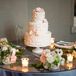 Ruffled Fondant Cake With Blush Flowers