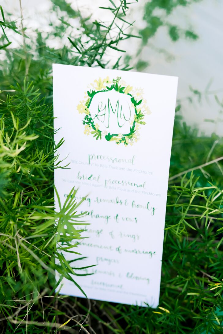 Whimsical Sign with Monogram and Green Calligraphy