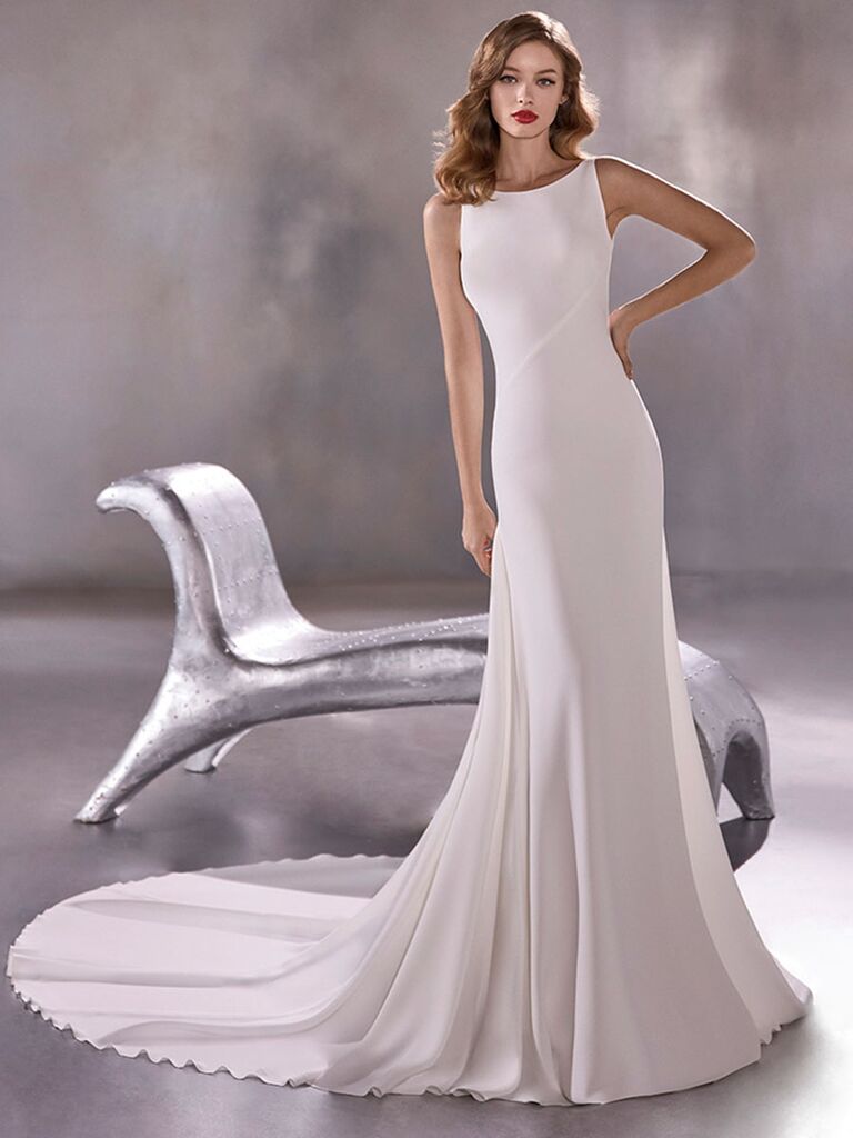Atelier Provonias wedding dress sheath dress with low back