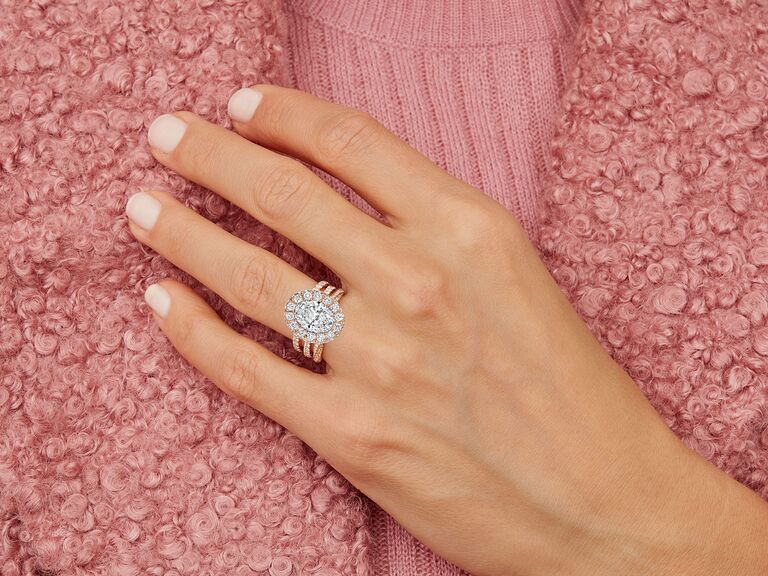 oval halo engagement ring