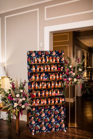 Hot Sauce Wedding Favor Display at Toledo Country Club in Ohio