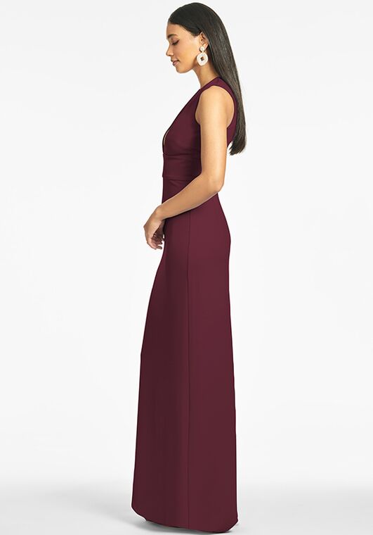 Sachin & Babi Loretta Gown - Deep Wine V-Neck Bridesmaid Dress - 2