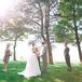 Madison and Edward exchanged their vows on a bluff overlooking Lake Michigan. During the ceremony, Madison's Uncle Rob played "Blackbird" by the Beatles.