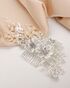 AW Bridal AW BRIDAL Wedding Hair Clip Rhinestones Hair Comb Flower Girl Bridal Hair Barrette Crystal Wedding Hair Accessories for Brides (Silver) Silver Pins, Combs + Clip - thumbnail - 4