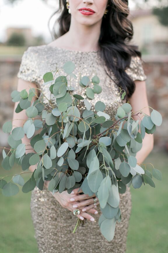 Large Silver Dollar Eucalyptus Bridesmaid Bouquet