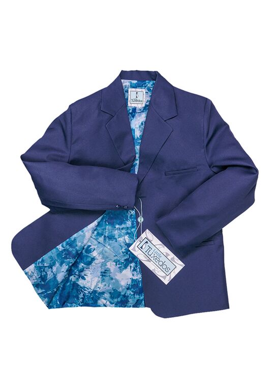 Little Tuxedos "Mason" Kids Indigo Suit (5-Piece Set) Flower Girl Dress and Ring Bearer Outfit - 2