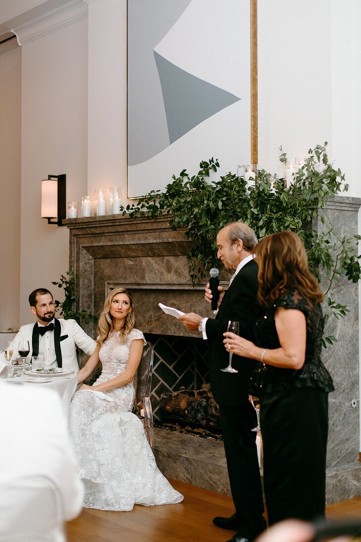 Father of the Bride and Mother of the Bride Giving Wedding Toasts