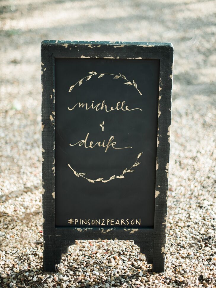 Charming touches—from wooden signs to brass vases—added a vintage feel to Michelle and Derik's ceremony and reception at Spirit Ranch in Lubbock, Texas.