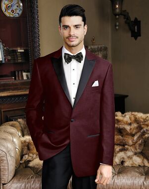 BLACKTIE LIAM Merlot Velvet Wedding Tuxedo Red Tuxedo