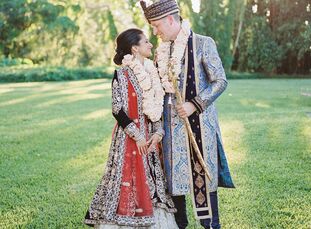 For their wedding celebration in Miami, Florida, Asha and Hugh wanted to incorporate their shared Hindu and Catholic beliefs. As such, the expansive g
