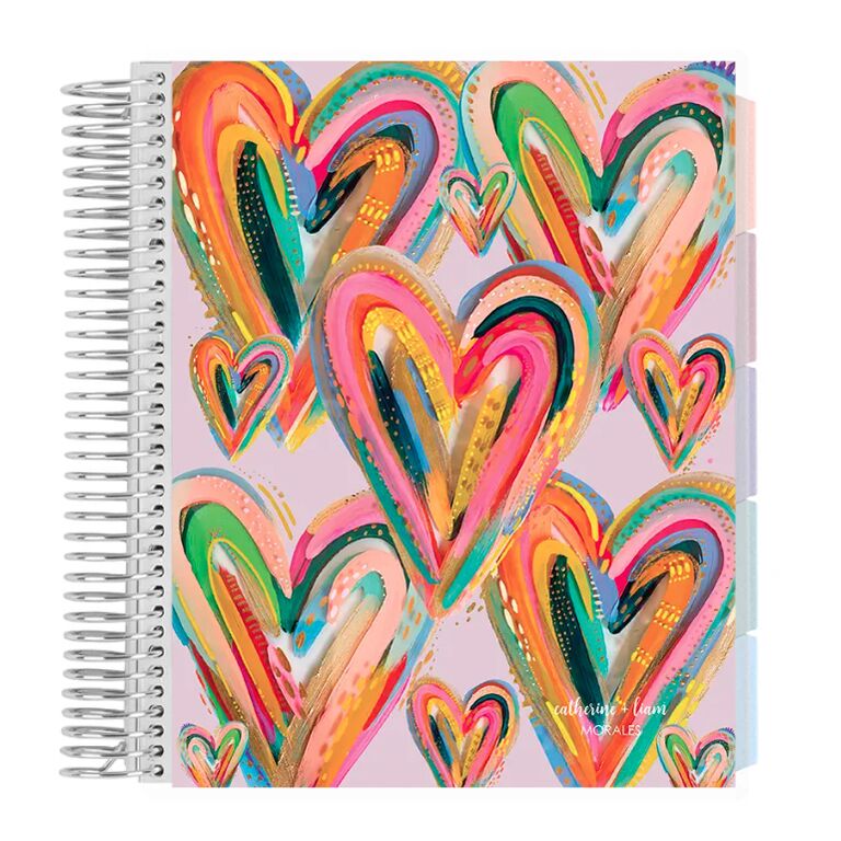 erin condren personalized wedding planner book with colorful heart design
