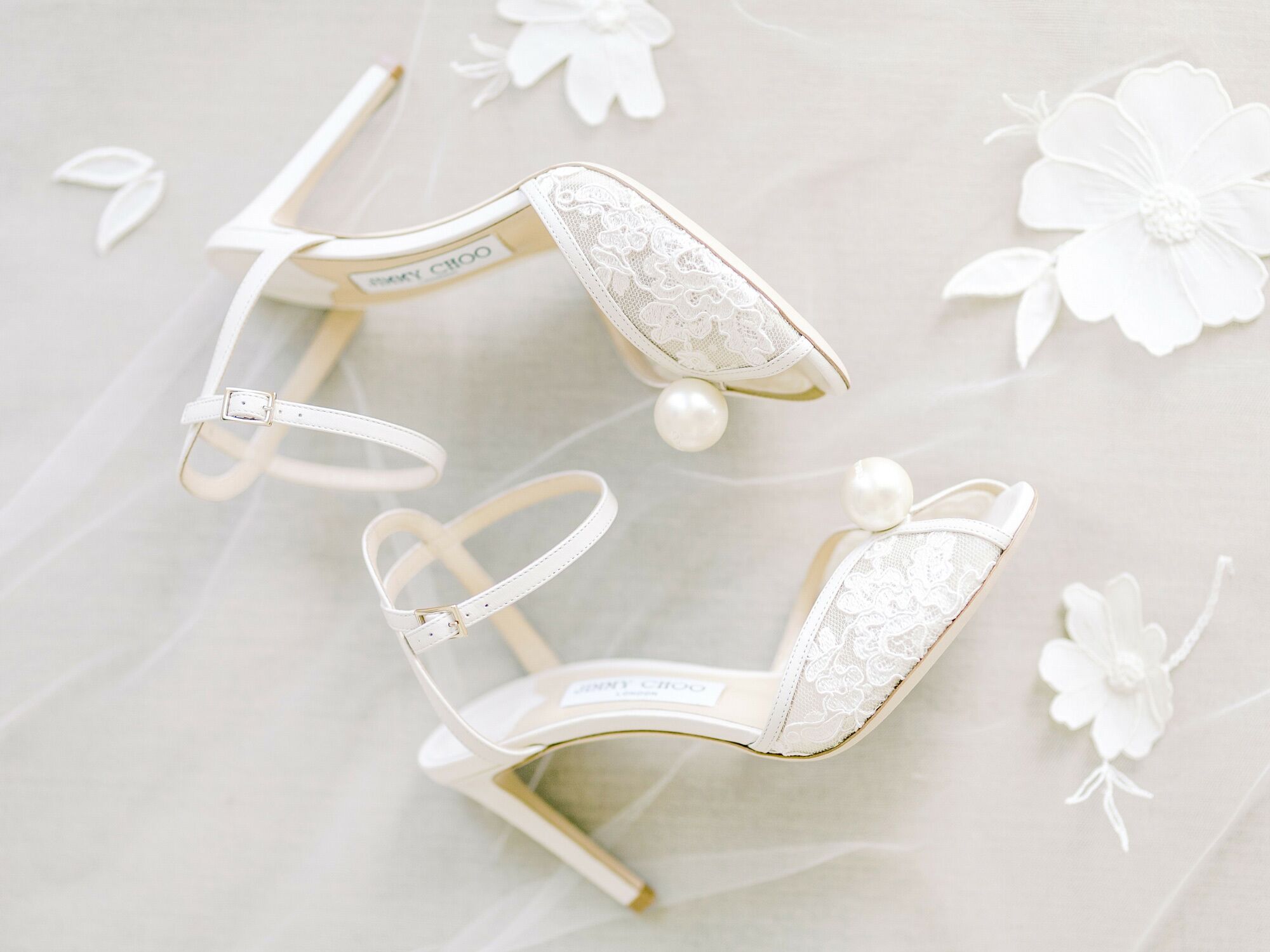 Fancy Pearl Bridal Shoes  Wedding shoes heels, Jimmy choo wedding