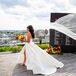 Bride Wearing Veil on Rooftop at The LINE Hotel in Washington, DC