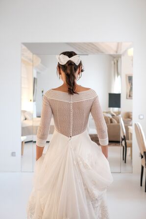 Bow-Embellished Bridal Ponytail