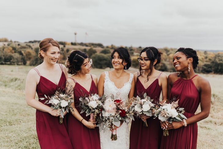 Rustic Red Bridesmaid Dresses