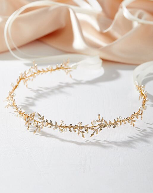 AW Bridal AW BRIDAL Gold Leaves Bridal Headpieces Wedding Headband Hair Pieces Pearl Wedding Hair Accessories for Brides Flower Girl Headpiece (Gold) Gold Headband - 3