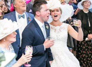 Trish Kreikemeier (30 and a pediatric nurse) and Andy Ruszkowski (30 and a marketing manager) met at the Kentucky Derby, which inspired the equine ref