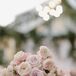 Low Centerpiece With Pink, Blush and Lavender Blooms and Romantic Candles