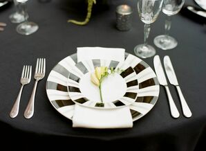 Modern Black and White Striped Dinnerware