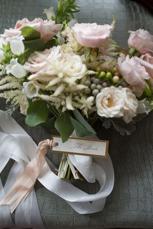 Blush Rose, Astilbe and Hypericum Bouquet