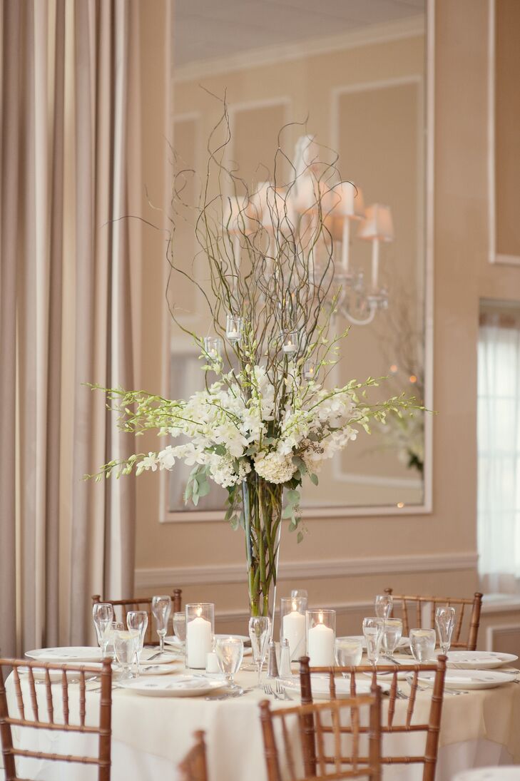Tall White Centerpiece